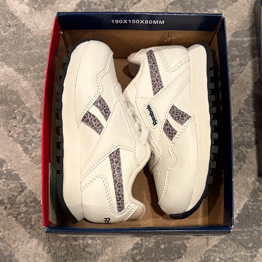 Reebok Toddler White and Black Patterned Sneakers